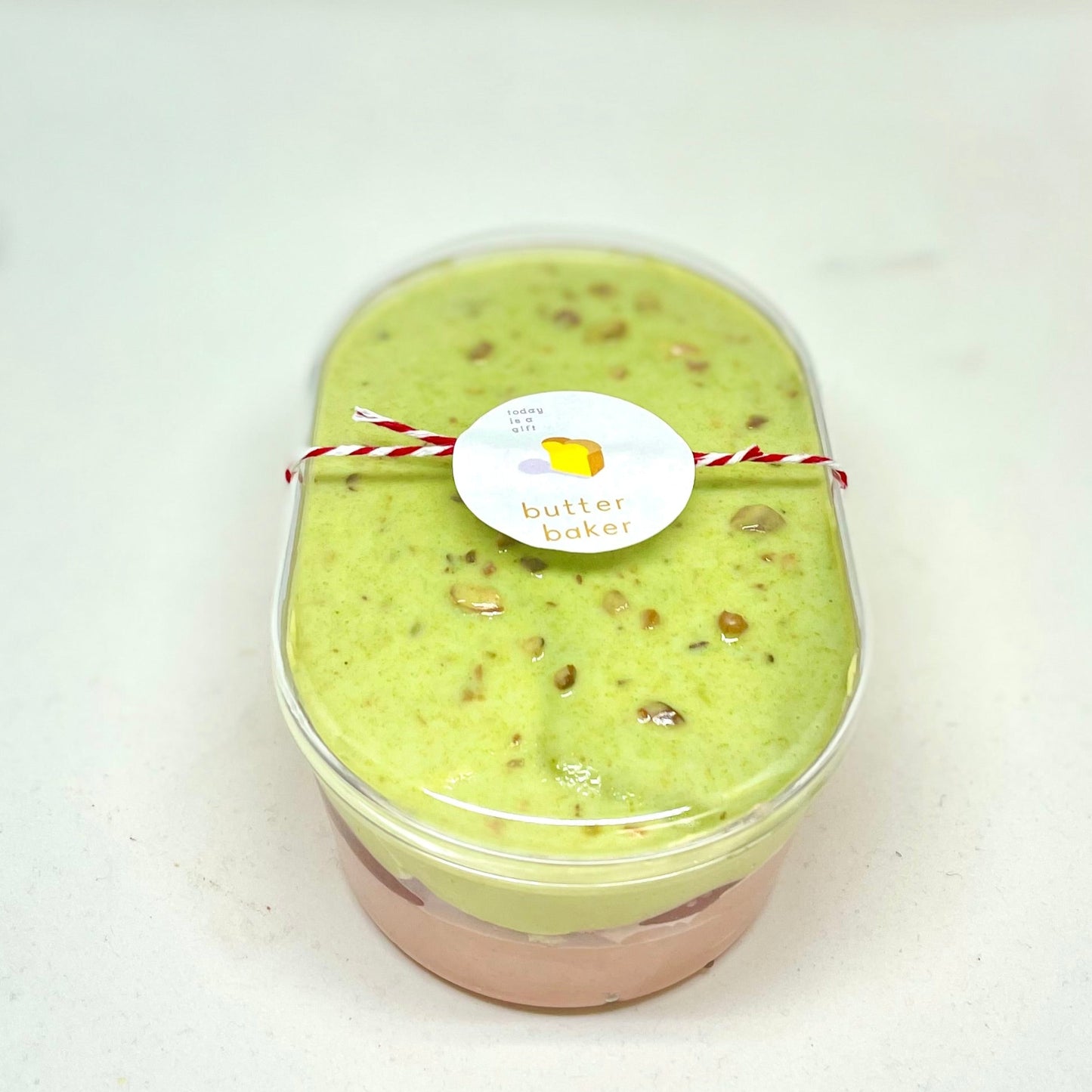 Pistachio Strawberry Cake Tub