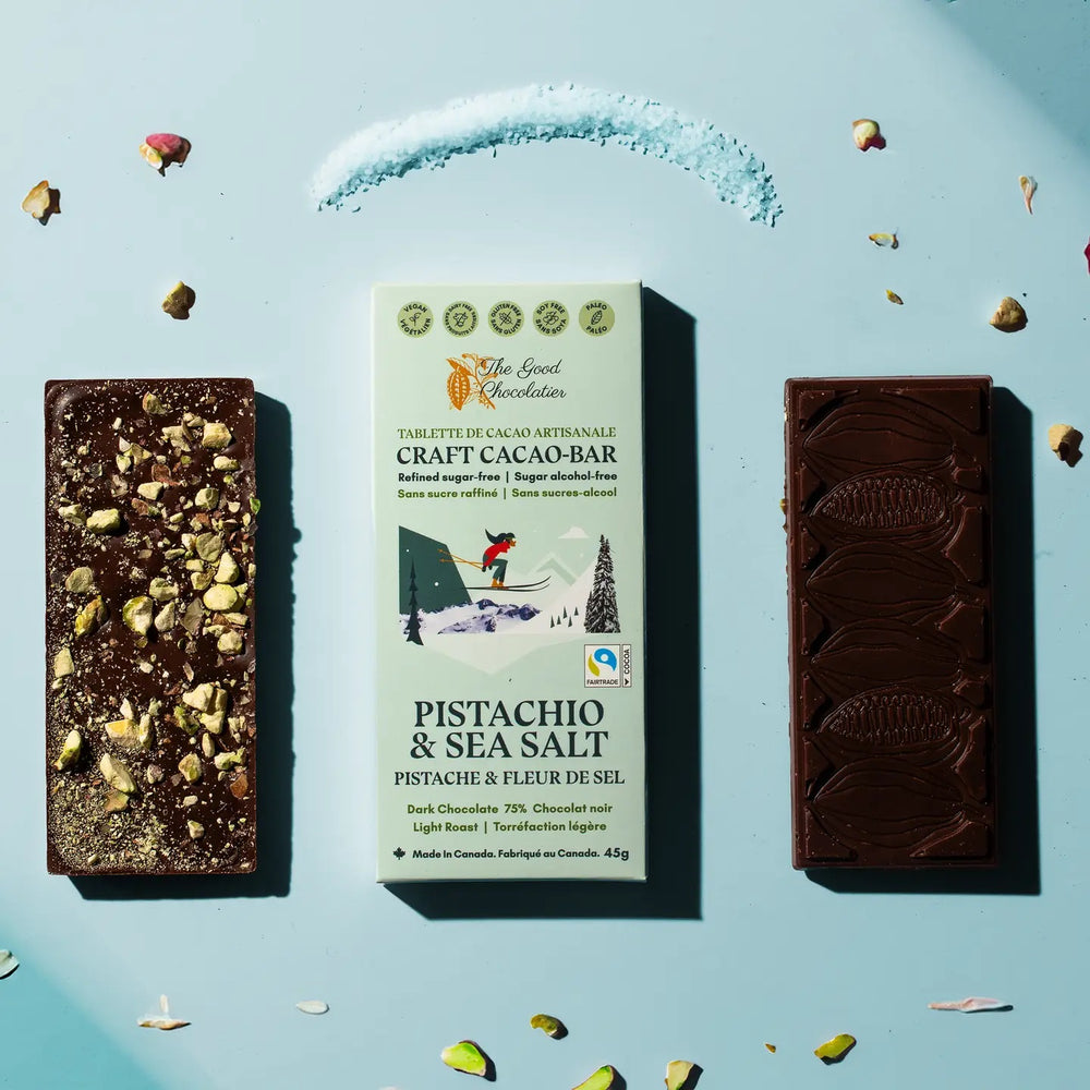 Pistachio & Sea Salt - 75% Dark Chocolate 🍁