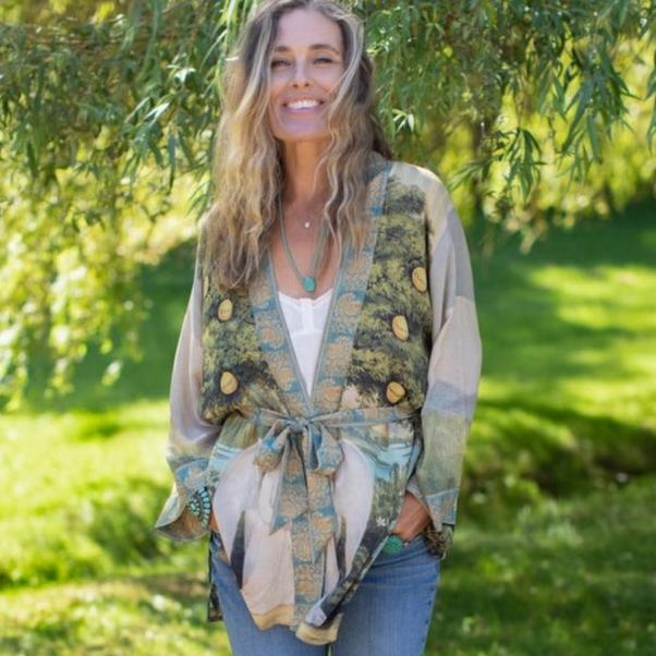 Tree of Life - Bamboo Kimono with belt *Back in stock!*