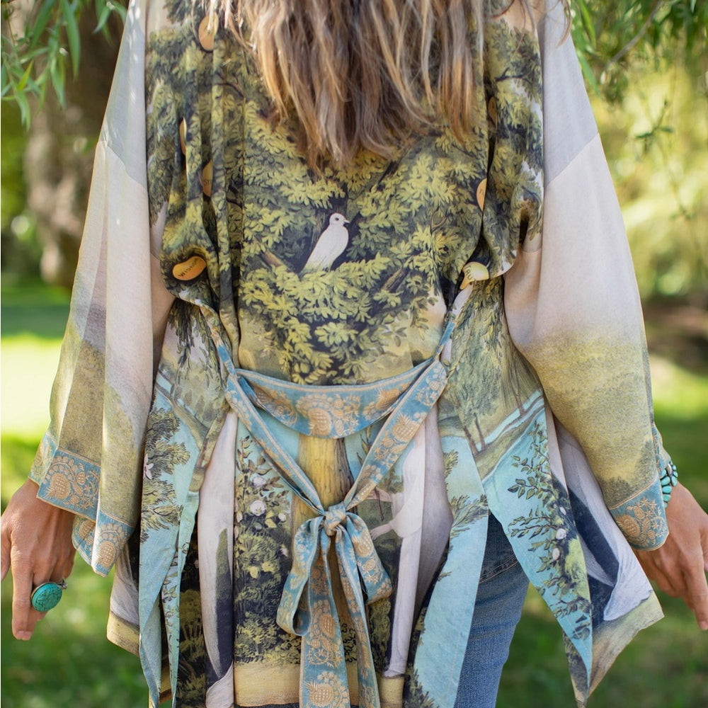 Tree of Life - Bamboo Kimono with belt *Back in stock!*