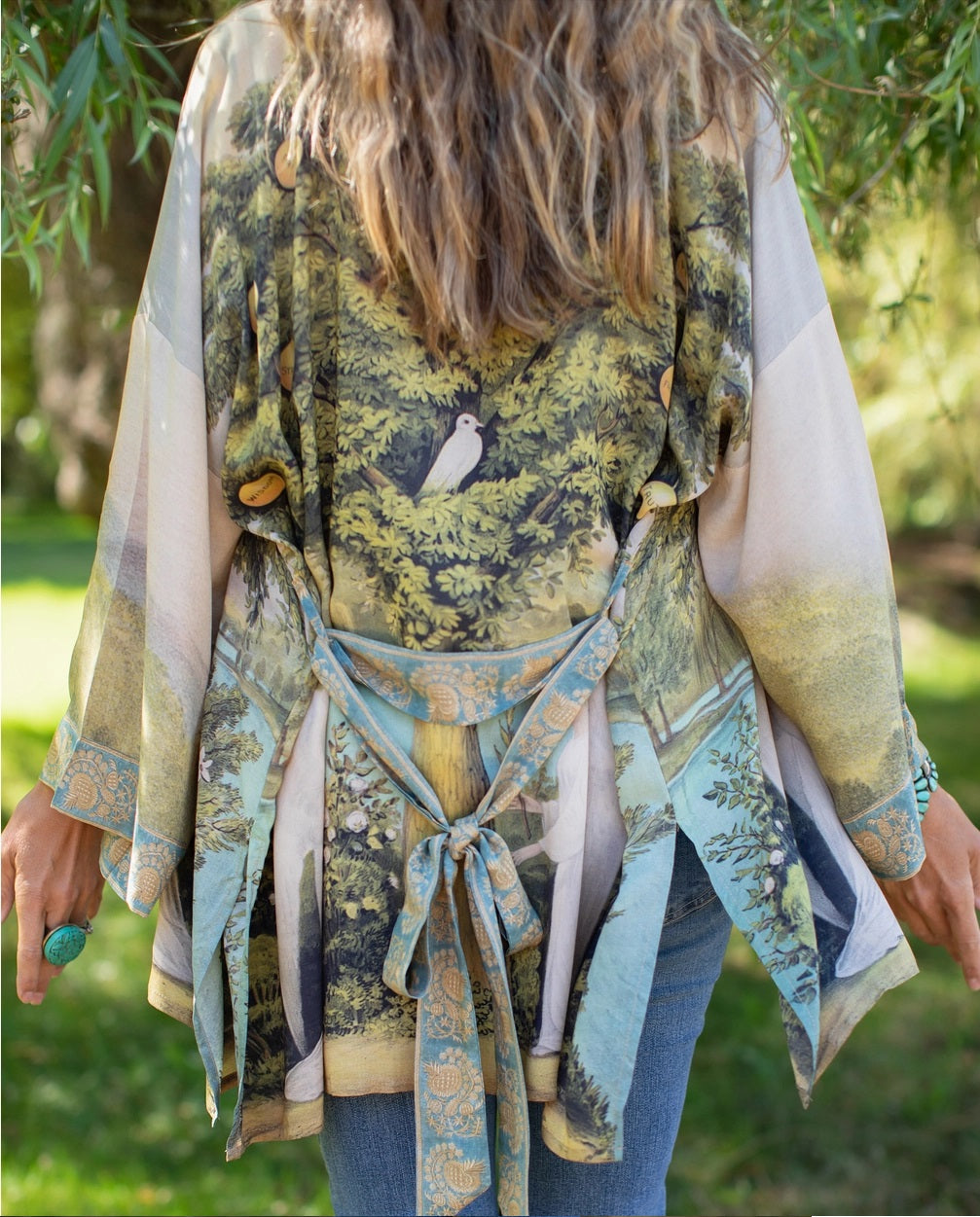 Tree of Life - Bamboo Kimono with belt *Back in stock!*