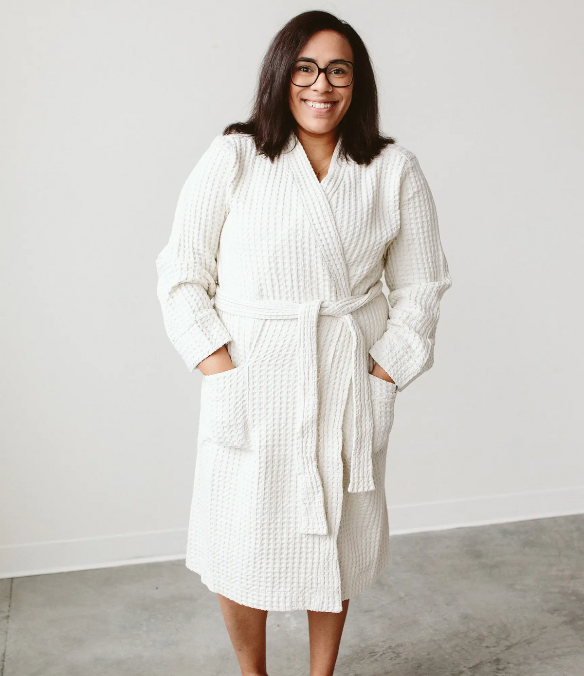 Bread Print Robe Organic Cotton Waffle Robe - Milk – Butter Baker